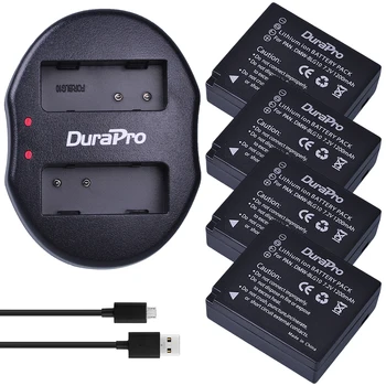 

DuraPro 4pcs DMW-BLG10 DMW BLG10 Camera Battery + USB Dual Charger for Panasonic BLG10E BLG10GK BLG10 DMC-GF6 DMC-GX7 GF6 GX7