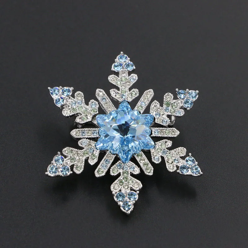 Fashon Snowflake Brooch for Women Wedding Rhinestones Pins Luxury Sparkling Austrian Crystal
