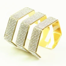 luxury brand bracelet jonc rhinestone women cuff bangles bilezik snap jewelry rhinestone detail cuff bracelet