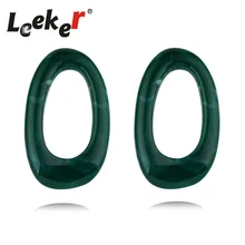 LEEKER винтажная Этническая бижутерия полые геометрические акриловые серьги-гвоздики для женщин специальный дизайн красный/зеленый цвет LK9