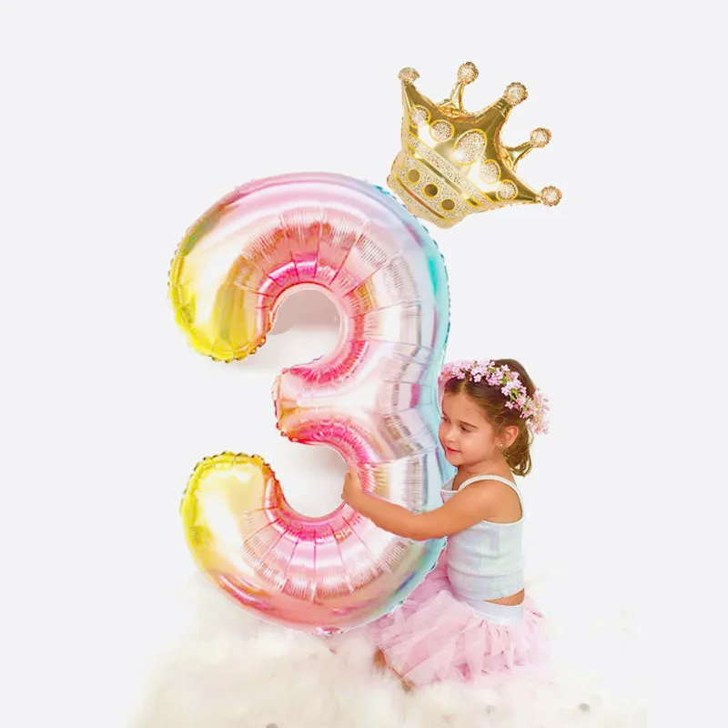 2PCS/lot 40inch Number Foil Balloons Digit Air Ballon Kids Birthday Party Wild One Decorations Figure 30 Ans Decoracao coroa шарики воздушные 100 шт воздушные шары день рождения украшения для взрослых цифра 1 2 3 день