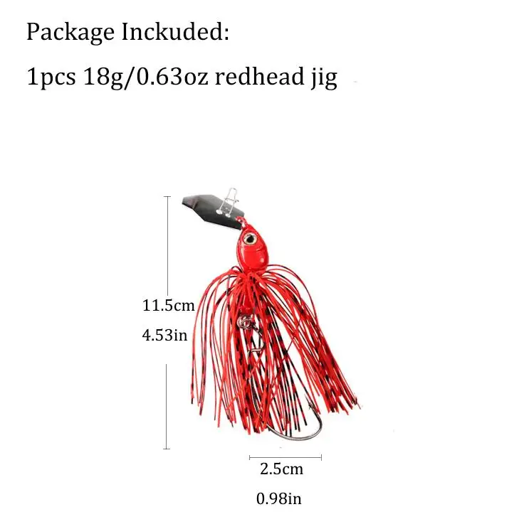1 шт., приманка для ловли окуня, 18 г, 14 г, джиг-голова, рыболовные приманки, 3D глаза, приманка для ловли окуня - Цвет: 1pcs 18g redhead