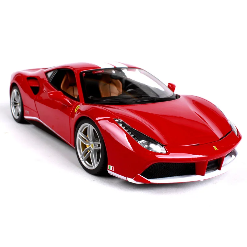 1:18 Scale Sport Car Model Simulated Alloy Car Toys Model For Ferrari 488 With Suspension Steering Wheel Control Wheel Steering 1:18 Scale Sport Car Model Simulated Alloy Car Toys Model For Ferrari 488 With Suspension Steering Wheel Control Wheel Steering