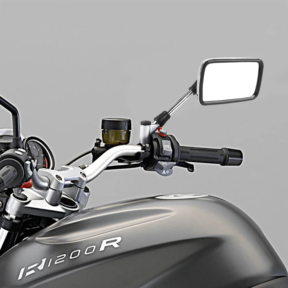 

UNIVERSAL Motorcycle Side Rear View Mirror Chrome 10mm Rectangle