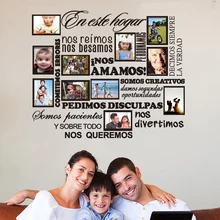 Family photo frame wall sticker Spanish house rules we love you vinyl wall applique wall artist