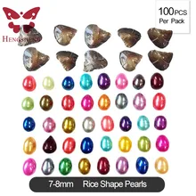 100 шт./лот продвижение 7-8 мм естественный пресноводный устрицы с риса жемчуг, красочные овальной формы пресноводный жемчуг