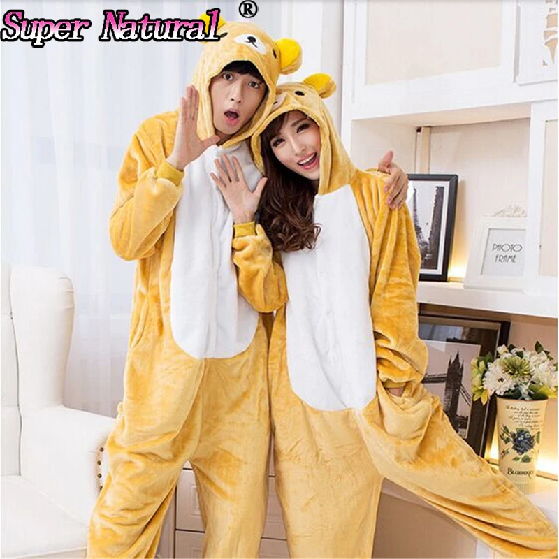 HKSNG Белый Бежевый Коричневый фланелевый рилаккума медведь Kigu комбинезон для