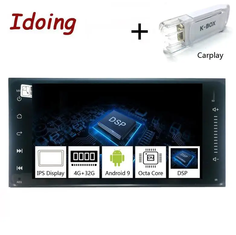 Idoing " 1 Din Android 9,0 автомобильный Радио gps мультимедийный плеер для Toyota универсальный ips экран 4G Ram 64G Rom Восьмиядерный навигатор - Цвет: Carplay