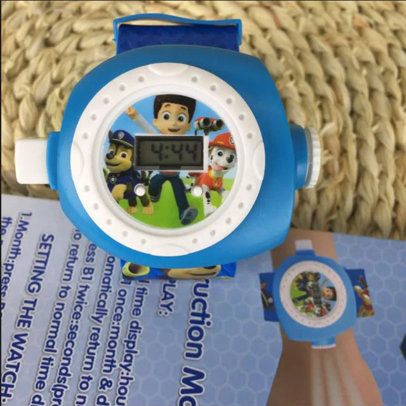 Щенячий патруль 3D проекционный мультфильм детские часы Аниме Фигурка развивающие маленькие дети мальчики девочки часы игрушки для детей