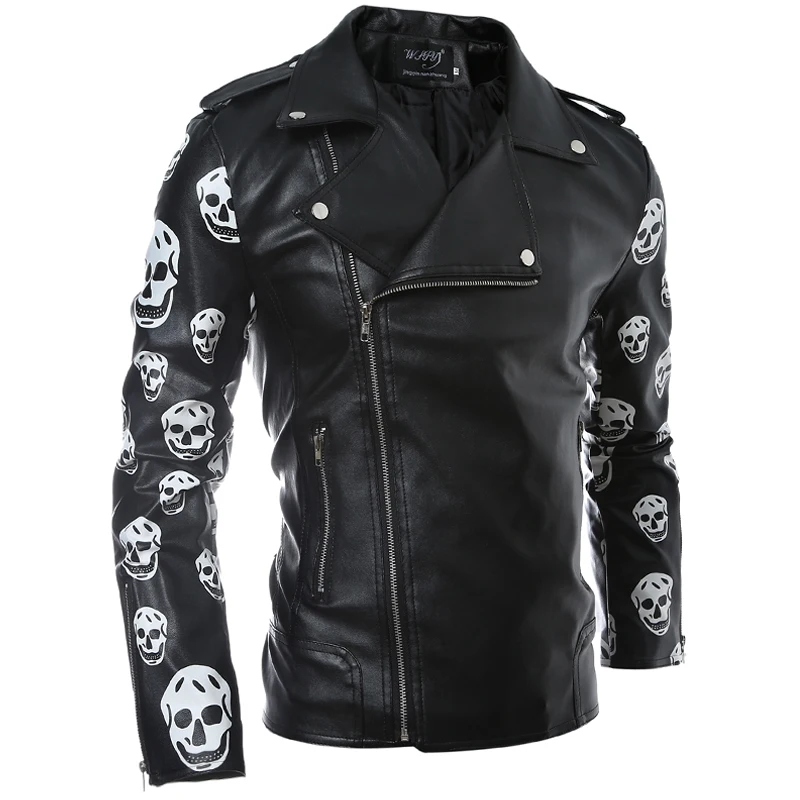 Datousha 2018 men's fashion jackets Fashion personality diagonal zipper Mens Slim Large Lapel Short Leather casual man coat Datousha 2018 men's fashion jackets Fashion personality diagonal zipper Mens Slim Large Lapel Short Leather casual man coat