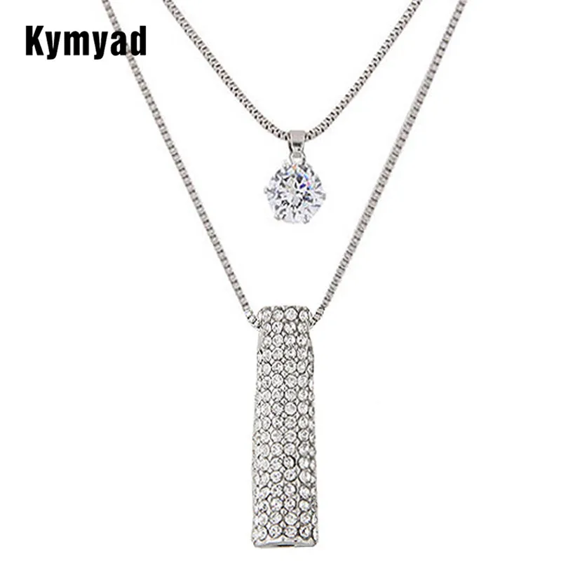 Длинное ожерелье Kymyad женские ожерелья и подвески с кристаллами винтажные