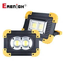 Светодиодный перезаряжаемый светодиодный прожектор 20 Вт COB, рабочий свет 18650, уличный фонарь для кемпинга, прожектор, лампа для работы