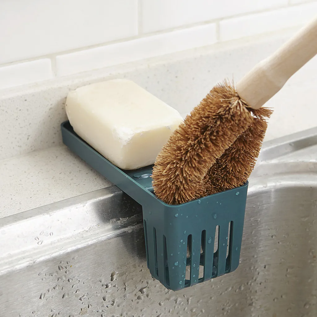 Kitchen Sponge Drain Holder Suction Cup Sink Shelf Soap Sucker Storage Rack Basket Wash Cloth Or Toilet Soap Shelf Storage Shelf