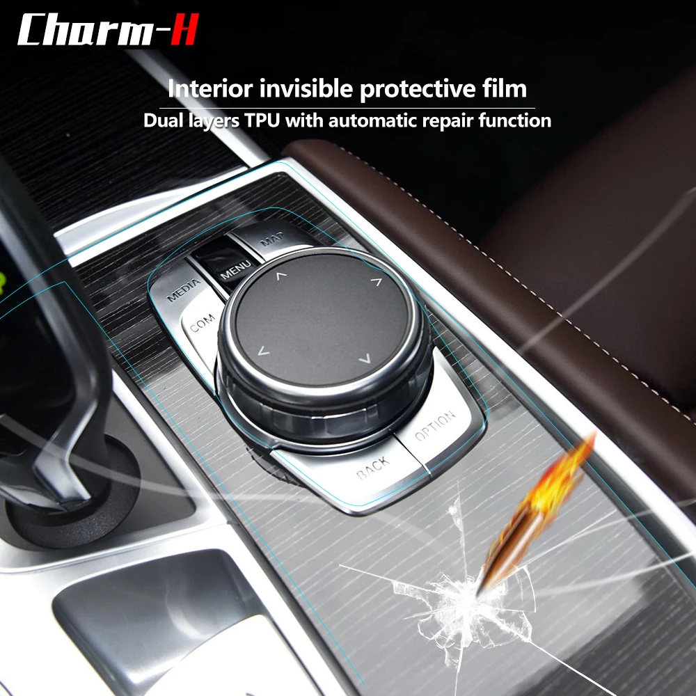 Self-healing Interior Trim Protection Film Gear Shift Panel Dashboard Sticker for BMW F10 F11 F07 Z4 E89 F25 F26 G30 F15 F16 F30