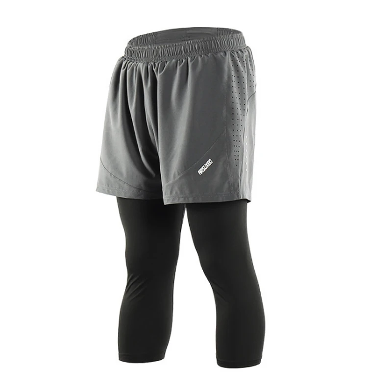 

Quick Dry Men Sports 7" Running Shorts Active Training Exercise Jogging 2 IN 1 Shorts With Longer Liner 5 Colors