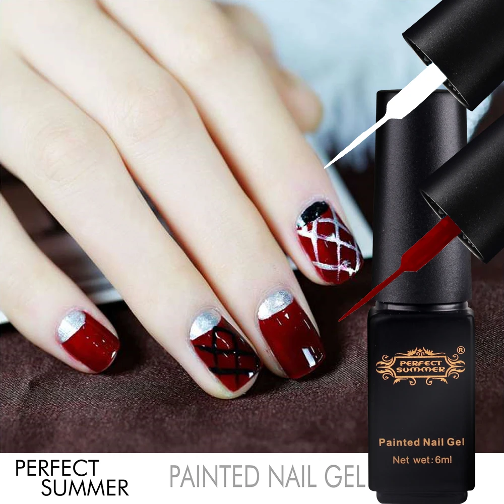 

Perfect Summer Professional 3D Nail Art Paint Drawing Pen 3pcs/lot Soak-off led/uv gel nail polish Kit DIY nail tools