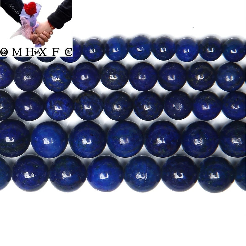 

OMH Wholesale 6 8 10 MM Free Shipping Dyed Lapis Lazuli Stone Round Loose Beads 15 "Strand Pick Size For Jewelry Making ZZ261