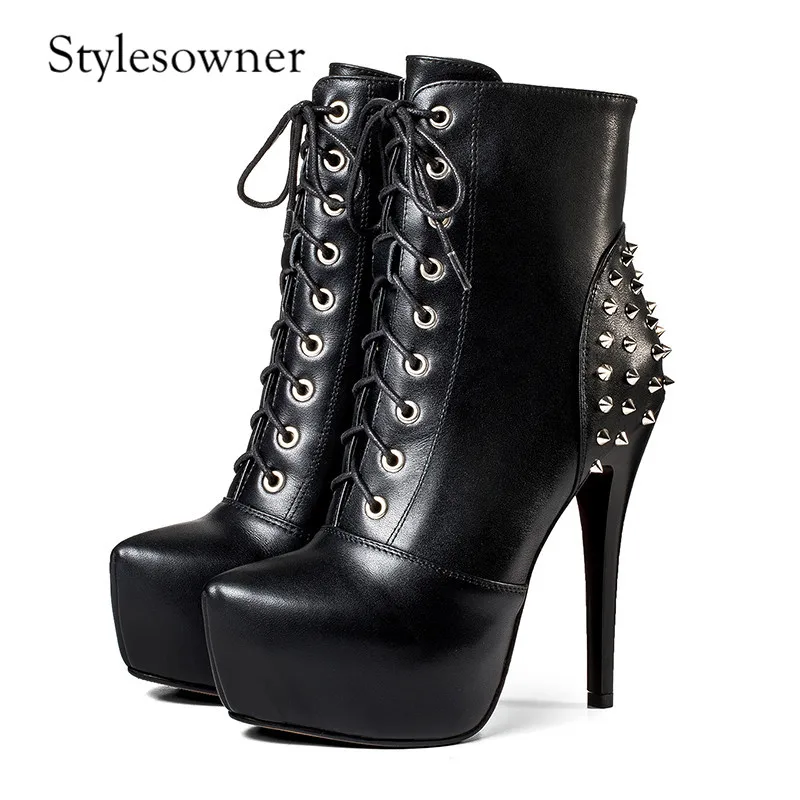 black super high heels