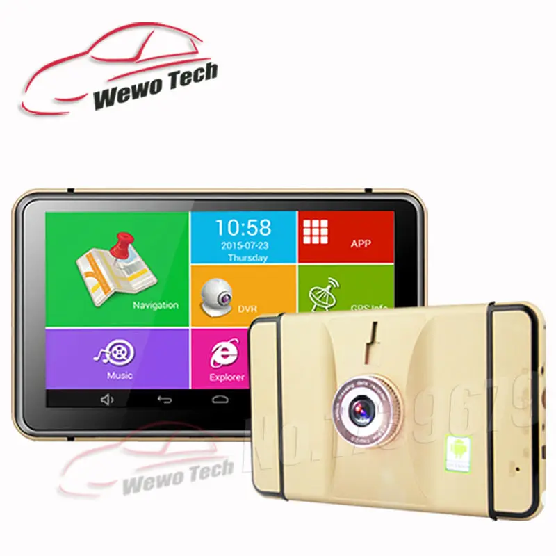 New 7 inch Android GPS Navigation 1080P Car Dvr Camera Recorder 512Mb 8Gb Truck vehicle Gps Free Map Quad-core Tablet PC