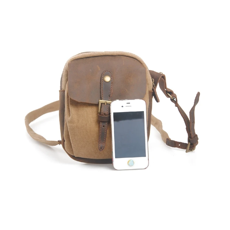 Washing Canvas mini Wallet Purse leather portable shoulder casual bag