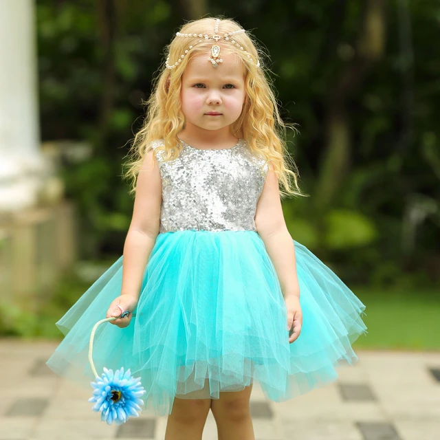 Nuevo plata verde, rojo, rosa, vestidos de niña de las flores para vestido de fiesta 1-6Y niños niñas vestidos de verano de 2019. _ - AliExpress Mobile