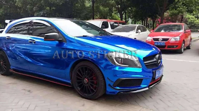 mirror chrome blue vinyl wraps 11