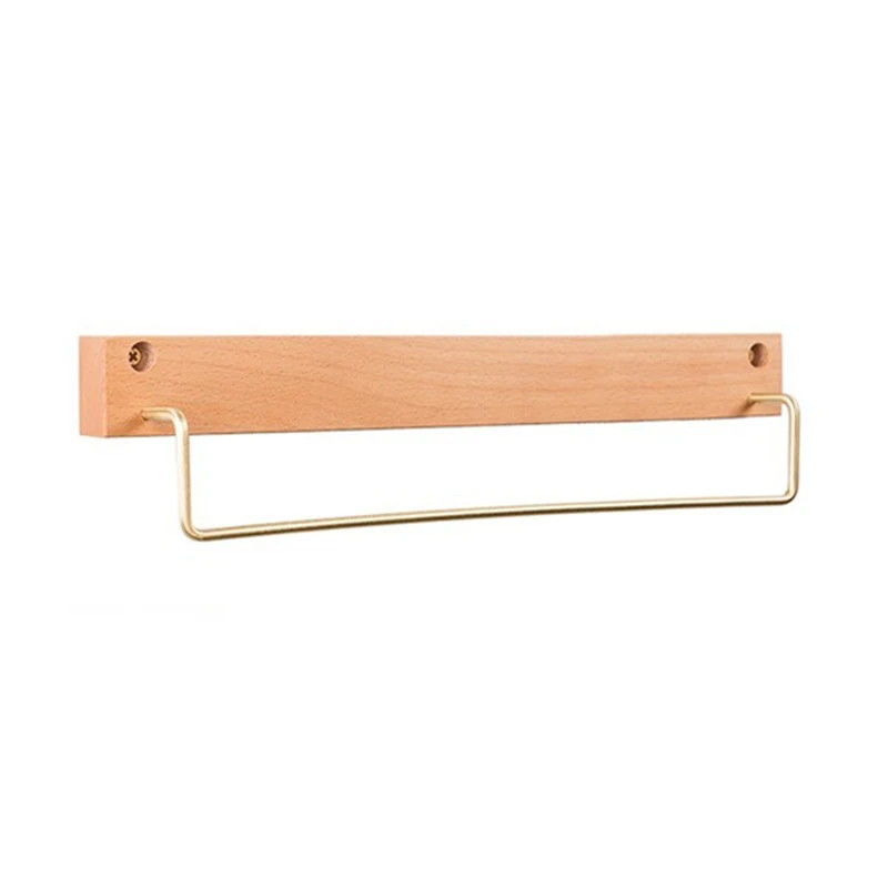

Towel Rack Solid Wood Hook Wall-Mounted Storage Organizer Holder Multifunction Bathroom Kitchen Home Decorations Tools #