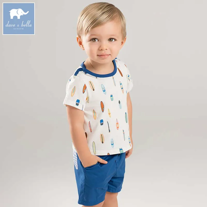 

Dave bella fashion boys suits children high quality clothes baby handsome clothing sets kids print costumes DBF7054