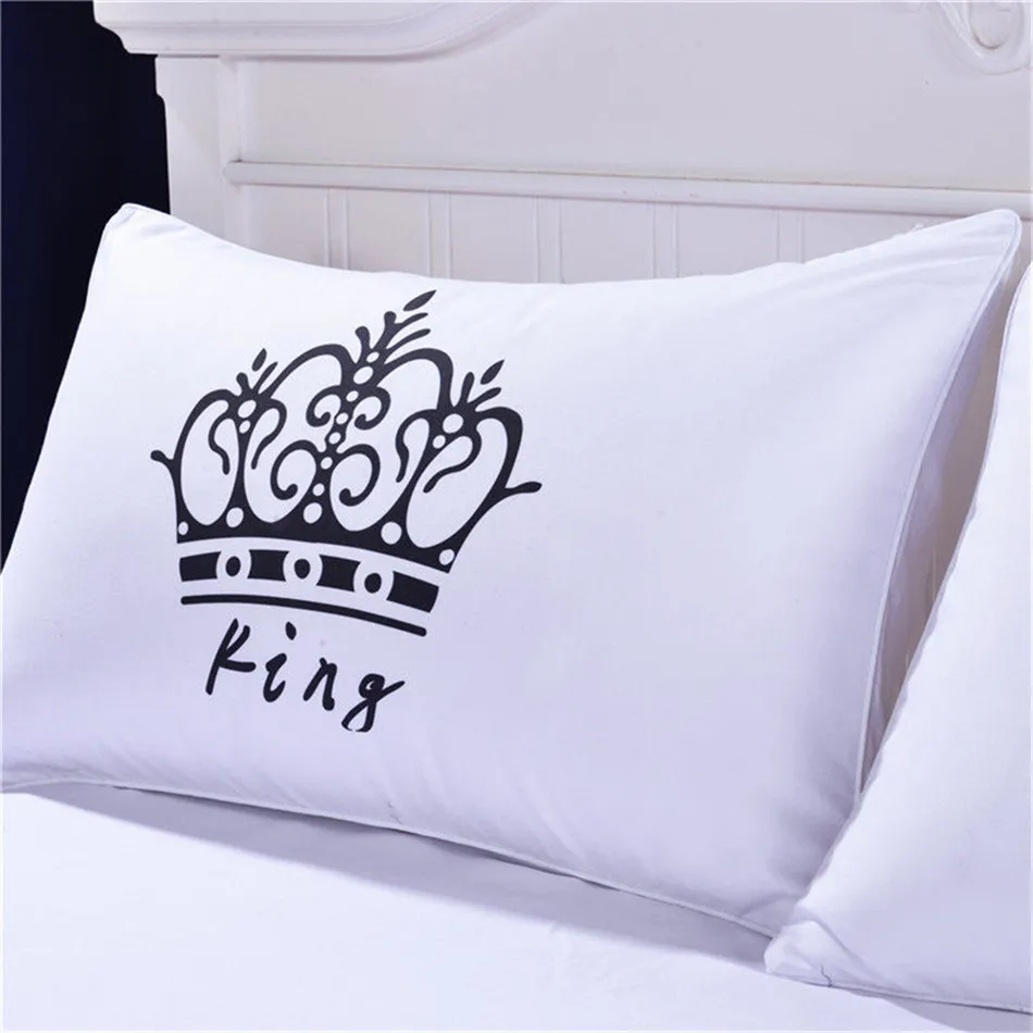 Роскошная корона King queen белая декоративная подушка чехол подарок для пары Дети одного подушки Капа Постельное белье пледы Pillowcases10