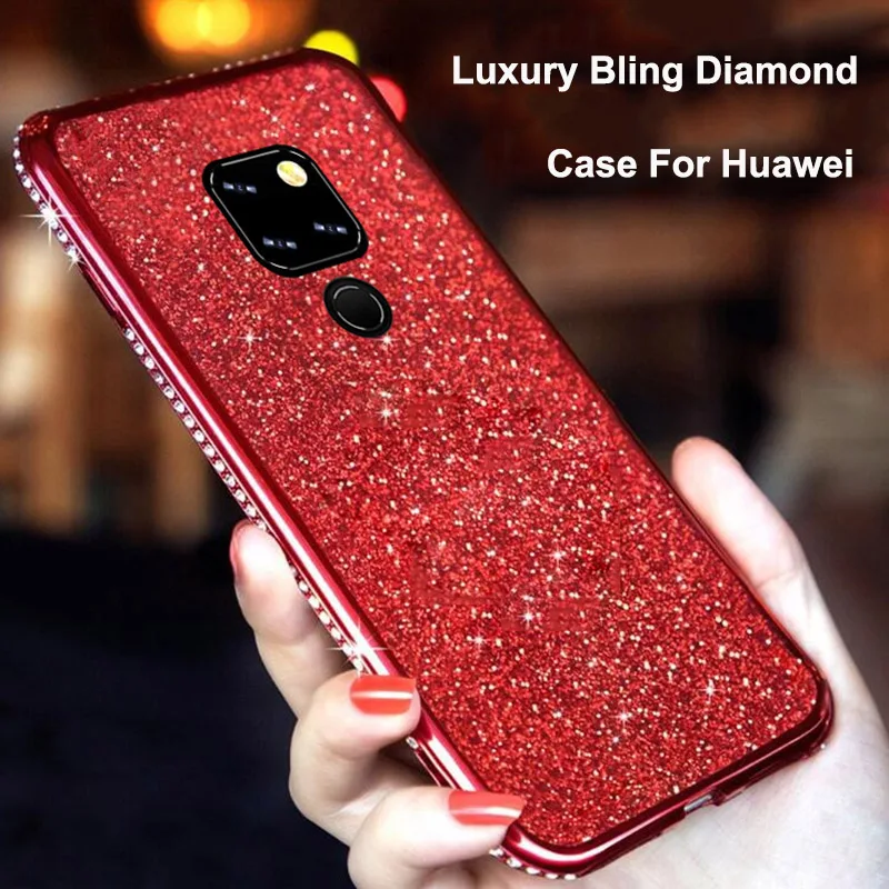 

Luxury Bling Diamond Case For Huawei Mate 20 X 10 P20 lite P30 Nova 3 3i V20 Honor 10 8X MAX 8C 7A 7C Pro Y9 Y7 2018 P10 Plus