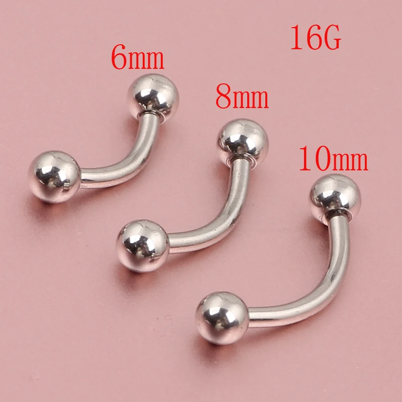 20Pcs/Set Curved Ball Barbell Eyebrow Rings Body Bar Tragus Piercing Jewelry SP 