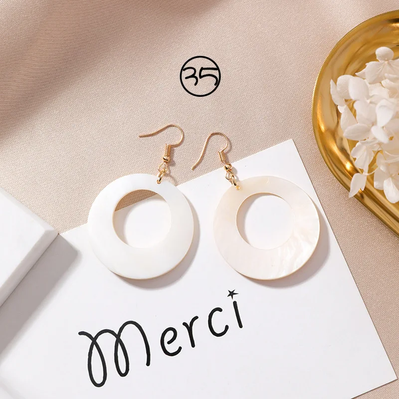 2018 Simple Korean Girl Cute Earrings Geometry Circular Triangle Asymmetric Long Tassel Drop Earrings Women Fashion Accessories