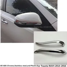 For Toyota RAV4 2014 2015 2016 2pcs Car body ABS chrome back rear view Rearview Side