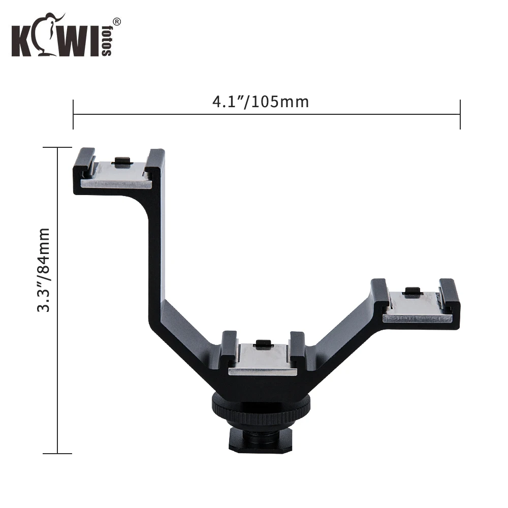 KIWI 105 мм камера тройное крепление Горячий башмак v-образный адаптер кронштейн для DSLR светодиодный видео свет микрофоны мониторы