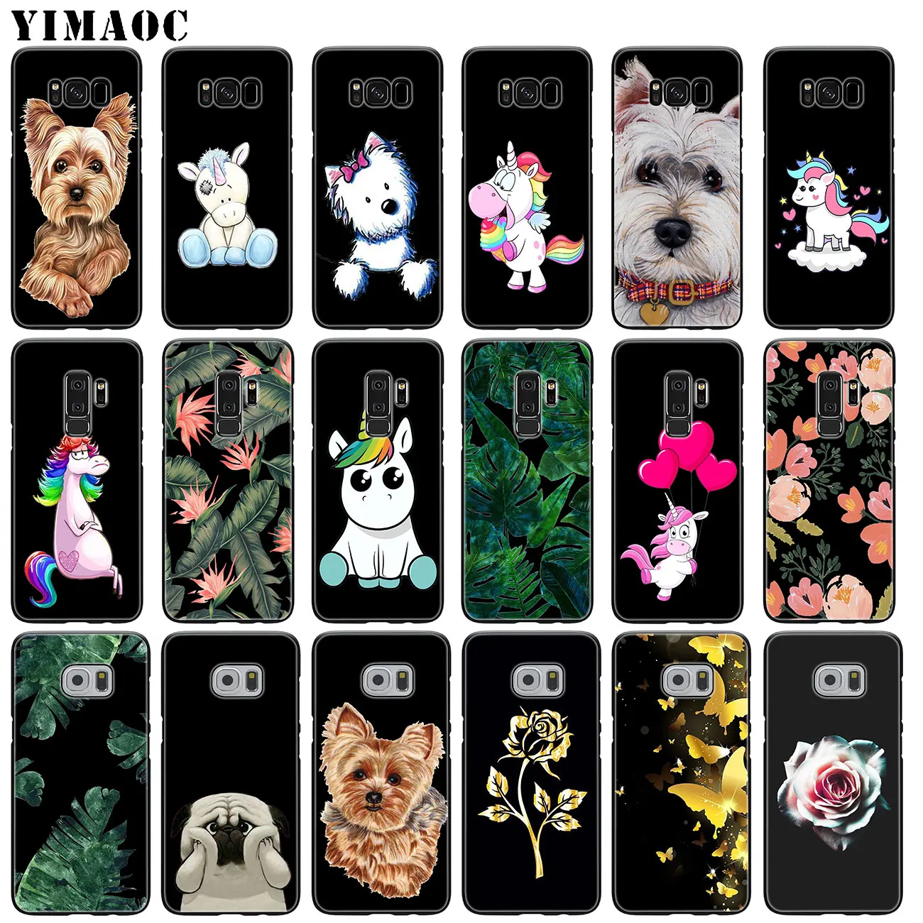 YIMAOC Единорог собака мопса цветок Мягкий силиконовый чехол для телефона Samsung Galaxy