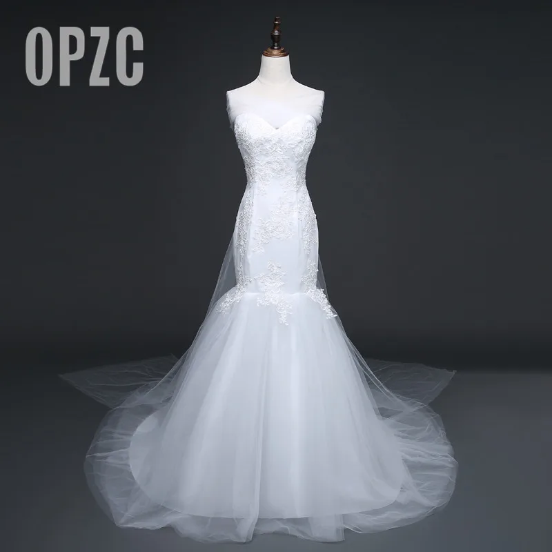 

100% Real Photo New Wedding Dress 2017 Sexy Simple Mermaid Country Western Brand Style Lace Bridal Gown vestido de noiva
