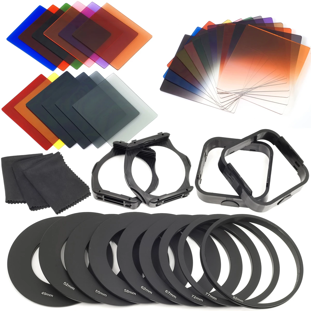 24 Pieces Square Full & Graduated Lens Filter Kit + Holder For Cokin P