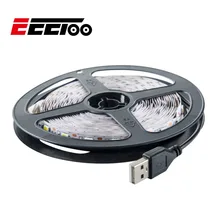 EeeToo USB СВЕТОДИОДНЫЙ светильник в полоску 5050 5 в светодиодный ленточный гибкий светильник теплый белый светильник белый светодиодный светильник с подсветкой ЖК-телевизор 0,5 м 1 м 2 м 3 м 4 м 5 м