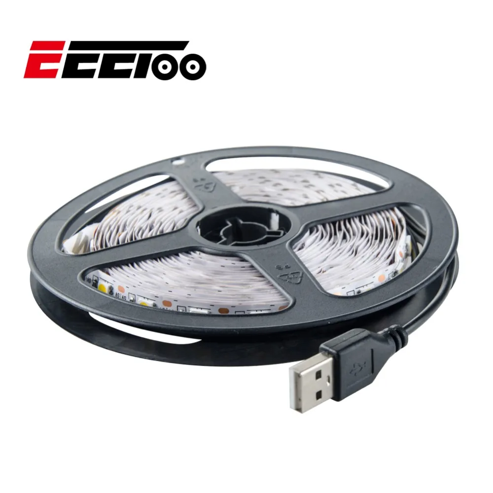 Светодиодная лента EeeToo USB светильник 5050 5 В гибкая светодиодная лампа теплый свет