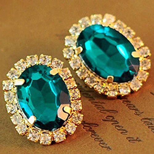 

Women's Vintage Crystal Rhinestone Ear Stud Earrings Eardrop Jewelry Present 6Y6V 7J1X