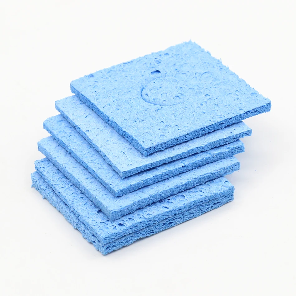 

10PCS Thicker 6cm*6cm*2mm Blue High Temperature Enduring Condense Cleaning Sponge for Enduring Electric Welding Soldering Iron