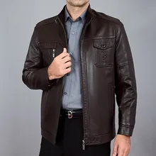 Winter Men’s Leather Jacket 2015 Male Slim Stand Collar Leather Jacke Men Motorcycle Leather Jacket Men’s Clothing