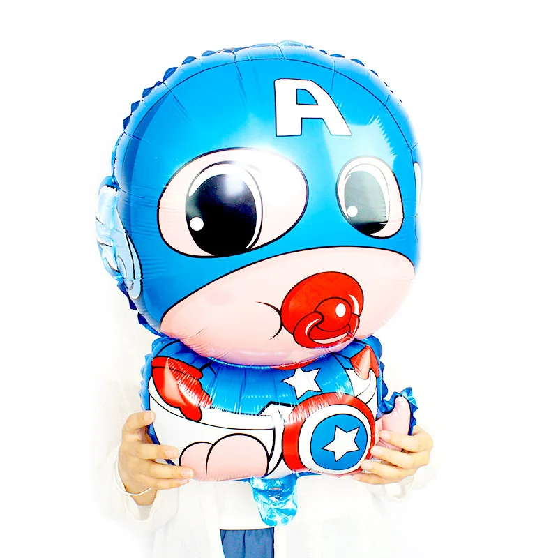 

50pcs/lot Cartoon nipple Captain America Foil Balloon Super Hero Helium Balloons Birthday Party Decorations Kids Baby Shower Toy