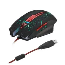 Жар-6-ключ Lightning трещины свечение игровая Мышь 5500 Точек на дюйм регулируемая профессиональная игровая мышка для компьютера ПК ноутбука игра