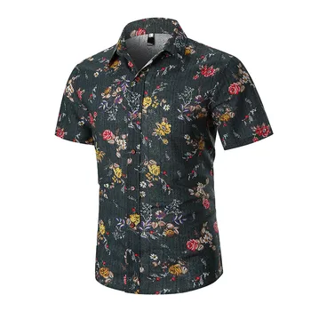 

Men's short sleeve shirt summer new fashion casual print short sleeve shirt youth fashion travel short sleeve shirt