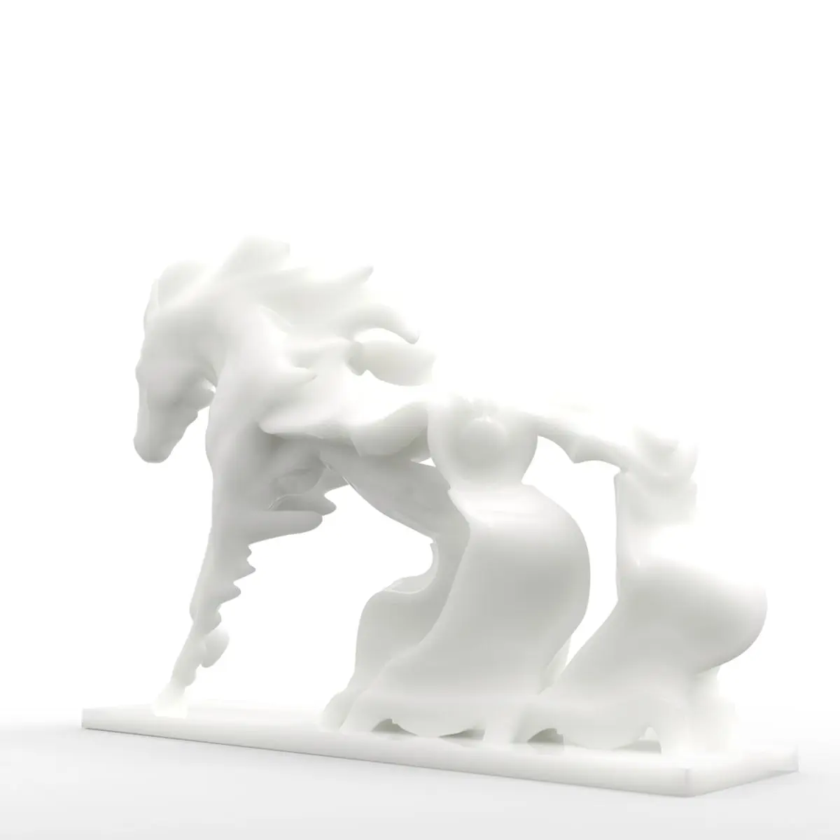 

Tooarts Horse Race Against Time 3D Printed Sculpture Art Home Decoration Accessories Horse Time Escultura decorativas de resina