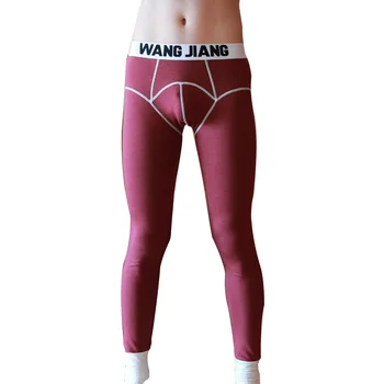 

AIIOU Men's Winter Warm Thermal Underwear Bottoms Thickening Long Johns Soft Pouch Trousers Men Warm Pajamas Gay Sleepwear