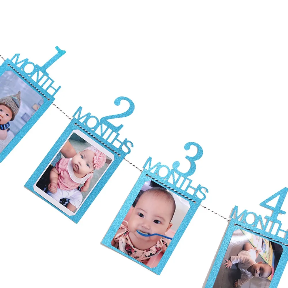 

Photo folder Kids Birthday Gift Decorations 1-12 Month Photo Banner Monthly Photo Wall Drop Shipping 2018m19