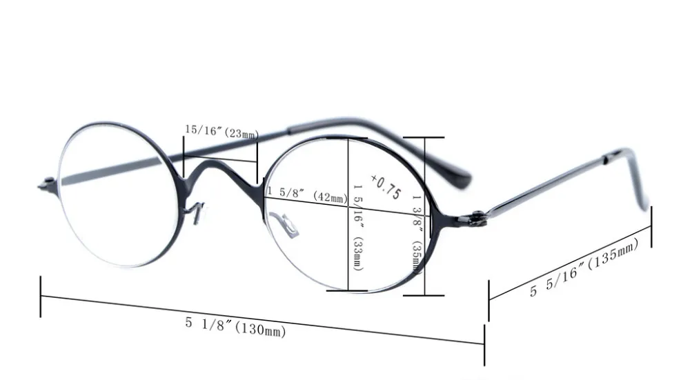R15024 очки для чтения из нержавеющей стали в винтажном стиле+ 0,00-+ 4,00
