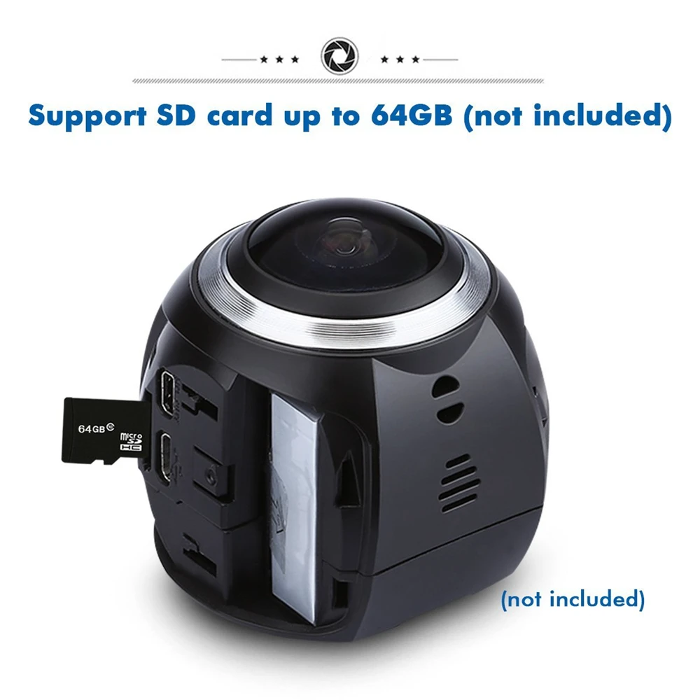 YIXIANG HD 360 ультра мини панорамная камера Wi Fi 16MP 3D водонепроницаемая Спортивная для